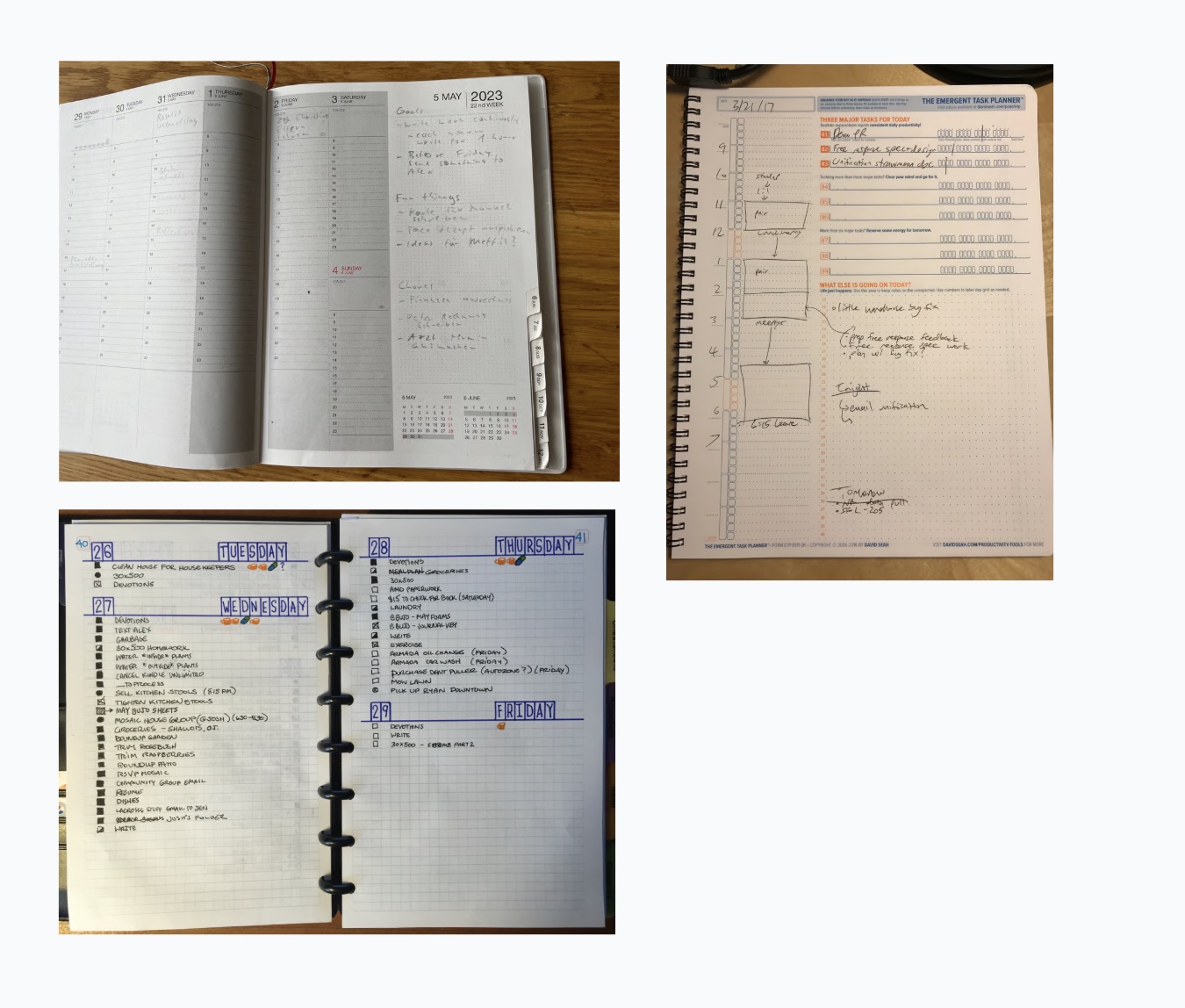 Different notebooks offer different structures