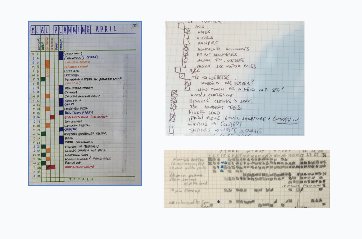People use notebooks to create meal plans, to-do lists and habit trackers