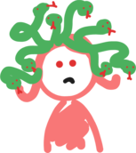 mimi with snakes for hair